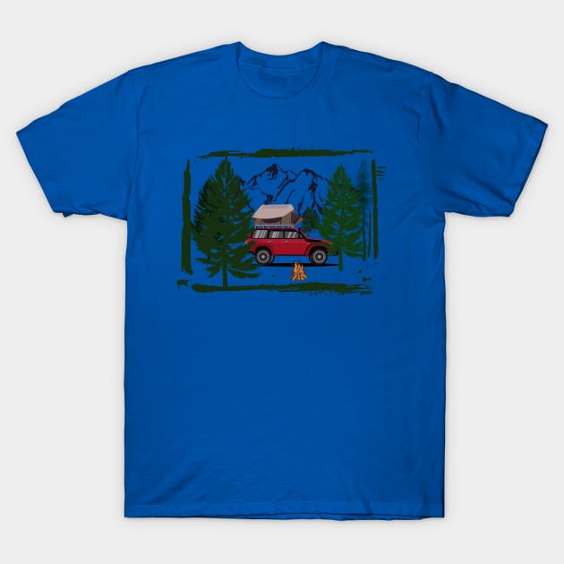 Camper Roof Tent Pure Nature T-Shirt by Hariolf´s Mega Store